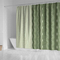 Vintage Sage Green Hawaiian Traditional Kapa Mix Flowers Lei Shower Curtain LT7 - Polynesian Pride