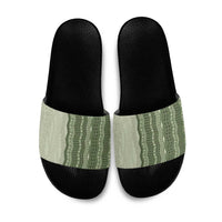 Vintage Sage Green Hawaiian Traditional Kapa Mix Flowers Lei Slide Sandals LT7 Sage Green - Polynesian Pride
