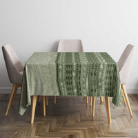 Vintage Sage Green Hawaiian Traditional Kapa Mix Flowers Lei Tablecloth LT7 - Polynesian Pride