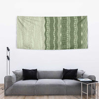 Vintage Sage Green Hawaiian Traditional Kapa Mix Flowers Lei Tapestry LT7 - Polynesian Pride