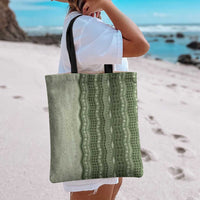 Vintage Sage Green Hawaiian Traditional Kapa Mix Flowers Lei Tote Bag LT7 - Polynesian Pride