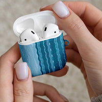 Vintage Cobalt Blue Hawaiian Traditional Kapa Mix Flowers Lei AirPods Case LT7 - Polynesian Pride