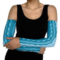 Vintage Cobalt Blue Hawaiian Traditional Kapa Mix Flowers Lei Arm Sleeves LT7 - Polynesian Pride