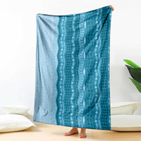 Vintage Cobalt Blue Hawaiian Traditional Kapa Mix Flowers Lei Blanket
