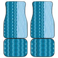 Vintage Cobalt Blue Hawaiian Traditional Kapa Mix Flowers Lei Car Mats LT7 - Polynesian Pride