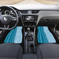 Vintage Cobalt Blue Hawaiian Traditional Kapa Mix Flowers Lei Car Mats LT7 Set 2pcs - Front Cobalt Blue - Polynesian Pride