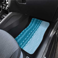 Vintage Cobalt Blue Hawaiian Traditional Kapa Mix Flowers Lei Car Mats LT7 - Polynesian Pride