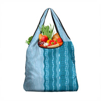 Vintage Cobalt Blue Hawaiian Traditional Kapa Mix Flowers Lei Grocery Bag LT7 1-pack One Size Cobalt Blue - Polynesian Pride