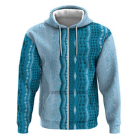 Vintage Cobalt Blue Hawaiian Traditional Kapa Mix Flowers Lei Hoodie LT7 Zip Hoodie Cobalt Blue - Polynesian Pride