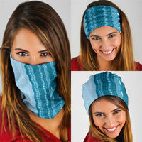 Vintage Cobalt Blue Hawaiian Traditional Kapa Mix Flowers Lei Neck Gaiter