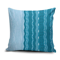 Vintage Cobalt Blue Hawaiian Traditional Kapa Mix Flowers Lei Pillow Cover LT7 Cobalt Blue - Polynesian Pride