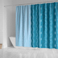Vintage Cobalt Blue Hawaiian Traditional Kapa Mix Flowers Lei Shower Curtain LT7 - Polynesian Pride
