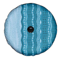 Vintage Cobalt Blue Hawaiian Traditional Kapa Mix Flowers Lei Spare Tire Cover LT7 - Polynesian Pride
