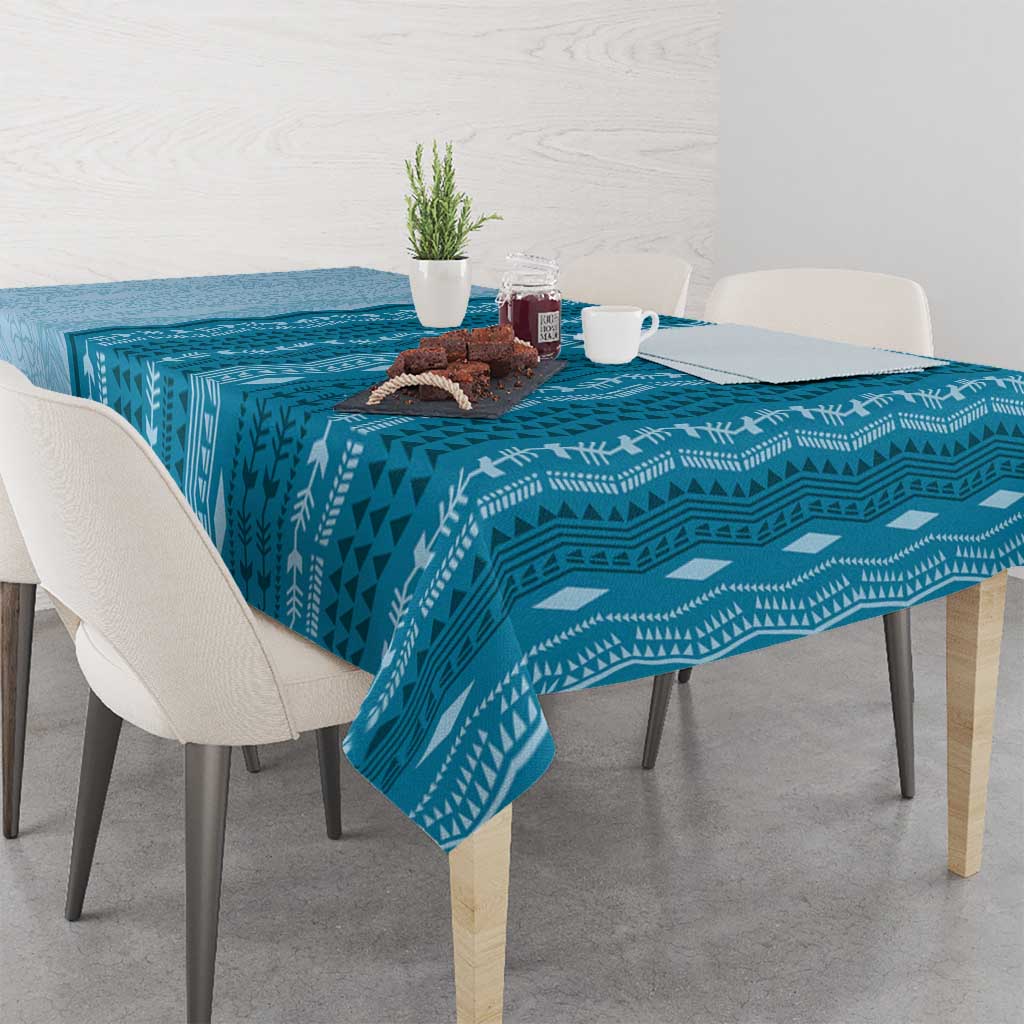 Vintage Cobalt Blue Hawaiian Traditional Kapa Mix Flowers Lei Tablecloth LT7 - Polynesian Pride