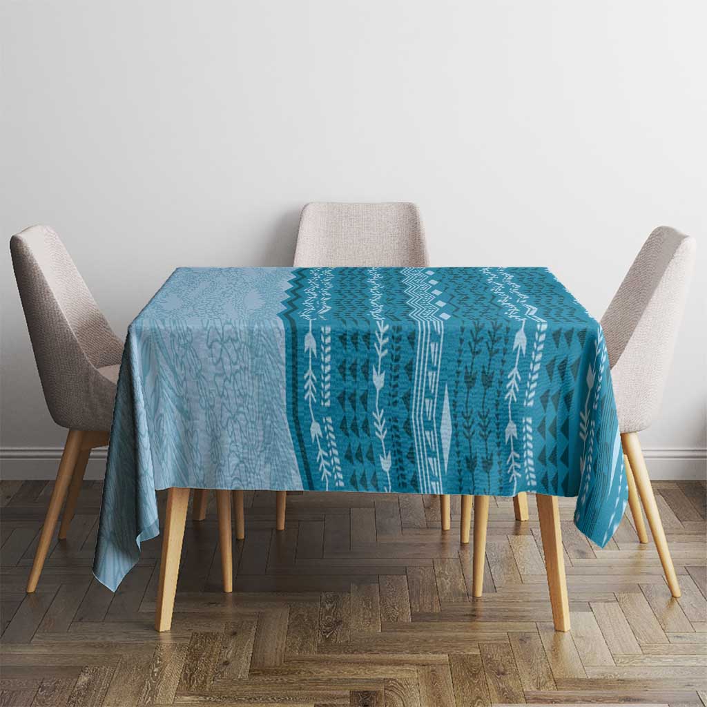 Vintage Cobalt Blue Hawaiian Traditional Kapa Mix Flowers Lei Tablecloth LT7 - Polynesian Pride