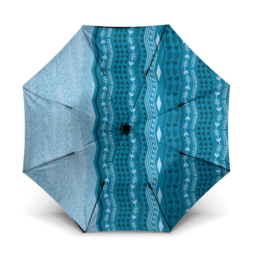 Vintage Cobalt Blue Hawaiian Traditional Kapa Mix Flowers Lei Umbrella LT7 One Size Folded 11.42 inch Opened Diameter 37.4 inch Cobalt Blue - Polynesian Pride