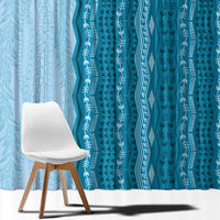 Vintage Cobalt Blue Hawaiian Traditional Kapa Mix Flowers Lei Window Curtain LT7 - Polynesian Pride