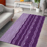 Vintage Violet Hawaiian Traditional Kapa Mix Flowers Lei Area Rug LT7 - Polynesian Pride