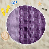 Vintage Violet Hawaiian Traditional Kapa Mix Flowers Lei Beach Blanket LT7 One Size 150cm Violet - Polynesian Pride