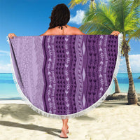 Vintage Violet Hawaiian Traditional Kapa Mix Flowers Lei Beach Blanket LT7 - Polynesian Pride