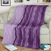 Vintage Violet Hawaiian Traditional Kapa Mix Flowers Lei Blanket LT7 - Polynesian Pride