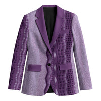 Vintage Violet Hawaiian Traditional Kapa Mix Flowers Lei Blazer LT7 Unisex Violet - Polynesian Pride