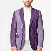 Vintage Violet Hawaiian Traditional Kapa Mix Flowers Lei Blazer LT7 - Polynesian Pride