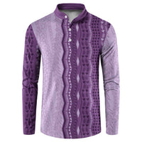 Vintage Violet Hawaiian Traditional Kapa Mix Flowers Lei Button Sweatshirt LT7 Violet - Polynesian Pride