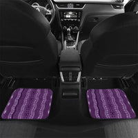 Vintage Violet Hawaiian Traditional Kapa Mix Flowers Lei Car Mats LT7 Set 2pcs - Back Violet - Polynesian Pride