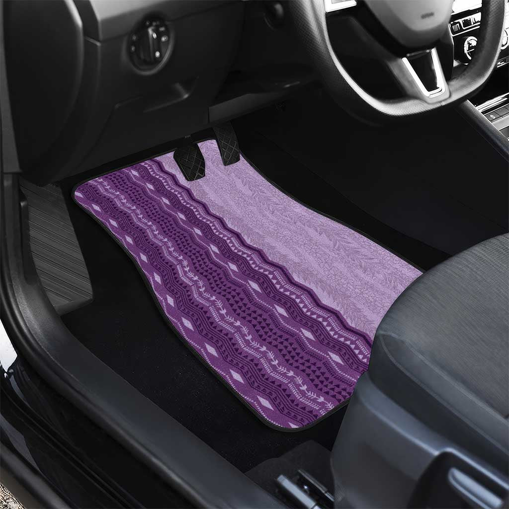 Vintage Violet Hawaiian Traditional Kapa Mix Flowers Lei Car Mats LT7 - Polynesian Pride