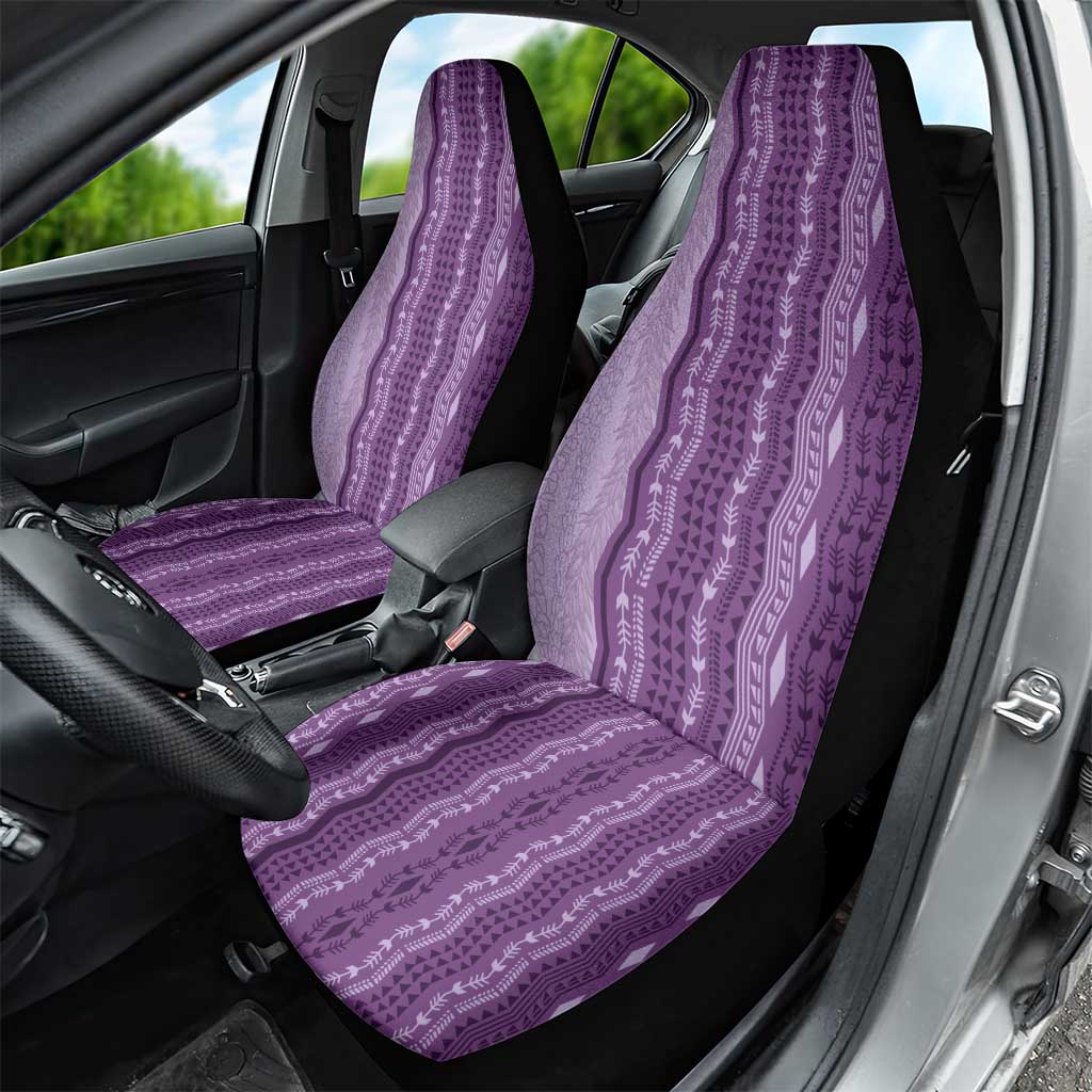 Vintage Violet Hawaiian Traditional Kapa Mix Flowers Lei Car Seat Cover LT7 - Polynesian Pride