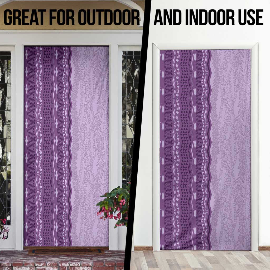Vintage Violet Hawaiian Traditional Kapa Mix Flowers Lei Door Cover LT7 - Polynesian Pride
