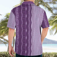 Vintage Violet Hawaiian Traditional Kapa Mix Flowers Lei Hawaiian Shirt LT7 - Polynesian Pride