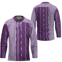 Vintage Violet Hawaiian Traditional Kapa Mix Flowers Lei Hockey Jersey LT7 - Polynesian Pride