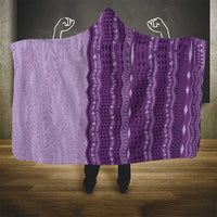 Vintage Violet Hawaiian Traditional Kapa Mix Flowers Lei Hooded Blanket LT7 - Polynesian Pride