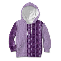 Vintage Violet Hawaiian Traditional Kapa Mix Flowers Lei Kid Hoodie LT7 Hoodie Violet - Polynesian Pride