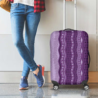 Vintage Violet Hawaiian Traditional Kapa Mix Flowers Lei Luggage Cover