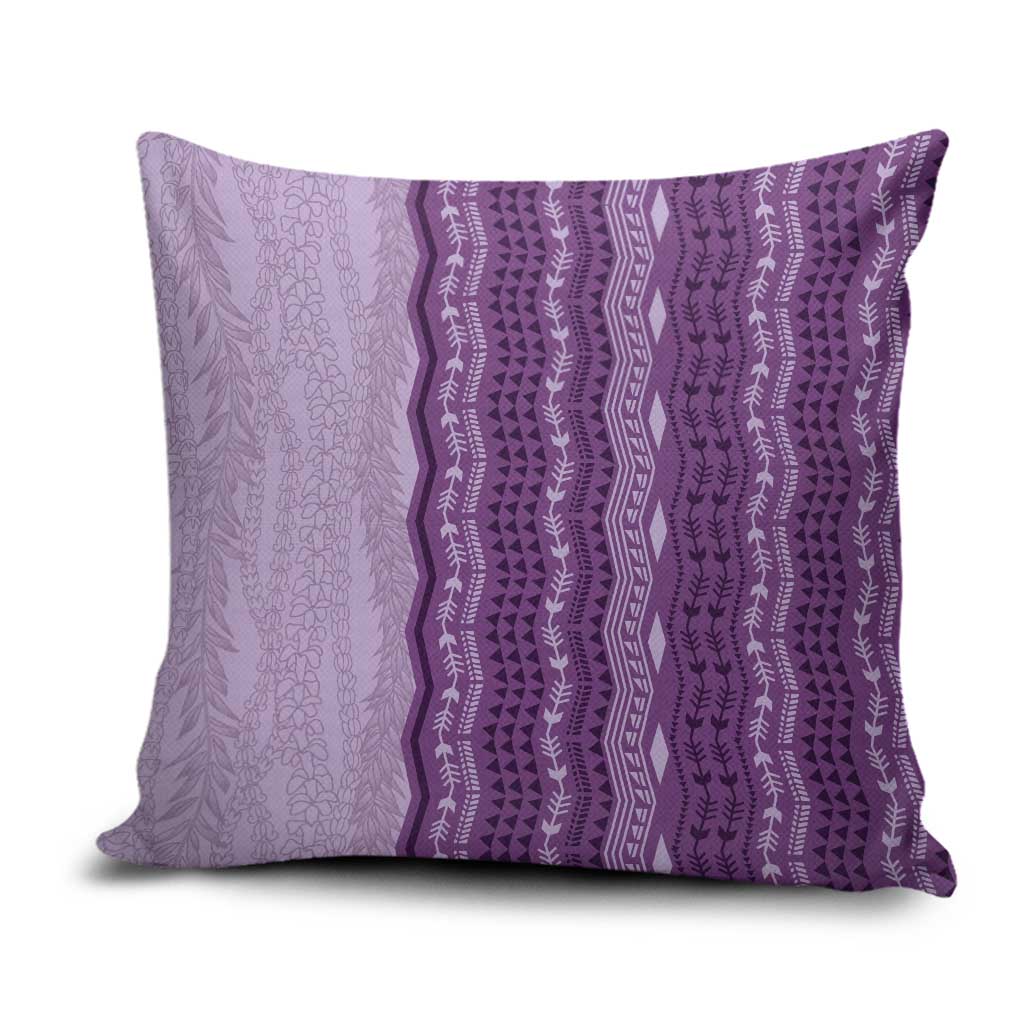 Vintage Violet Hawaiian Traditional Kapa Mix Flowers Lei Pillow Cover LT7 Violet - Polynesian Pride