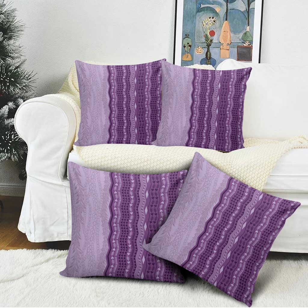 Vintage Violet Hawaiian Traditional Kapa Mix Flowers Lei Pillow Cover LT7 - Polynesian Pride