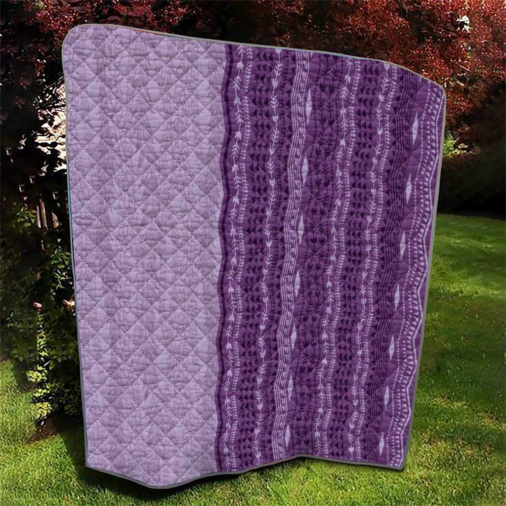 Vintage Violet Hawaiian Traditional Kapa Mix Flowers Lei Quilt LT7 - Polynesian Pride