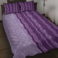 Vintage Violet Hawaiian Traditional Kapa Mix Flowers Lei Quilt Bed Set LT7 Violet - Polynesian Pride