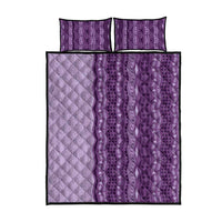 Vintage Violet Hawaiian Traditional Kapa Mix Flowers Lei Quilt Bed Set LT7 - Polynesian Pride