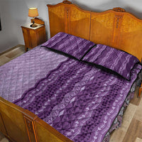 Vintage Violet Hawaiian Traditional Kapa Mix Flowers Lei Quilt Bed Set LT7 - Polynesian Pride