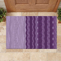 Vintage Violet Hawaiian Traditional Kapa Mix Flowers Lei Rubber Doormat LT7 Violet - Polynesian Pride