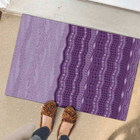 Vintage Violet Hawaiian Traditional Kapa Mix Flowers Lei Rubber Doormat LT7 - Polynesian Pride