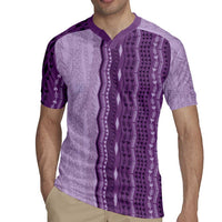 Vintage Violet Hawaiian Traditional Kapa Mix Flowers Lei Rugby Jersey LT7 - Polynesian Pride