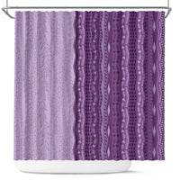 Vintage Violet Hawaiian Traditional Kapa Mix Flowers Lei Shower Curtain LT7 Violet - Polynesian Pride
