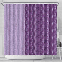 Vintage Violet Hawaiian Traditional Kapa Mix Flowers Lei Shower Curtain LT7 - Polynesian Pride