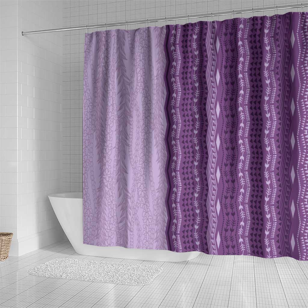 Vintage Violet Hawaiian Traditional Kapa Mix Flowers Lei Shower Curtain LT7 - Polynesian Pride