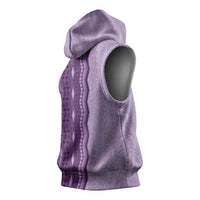 Vintage Violet Hawaiian Traditional Kapa Mix Flowers Lei Sleeveless Hoodie